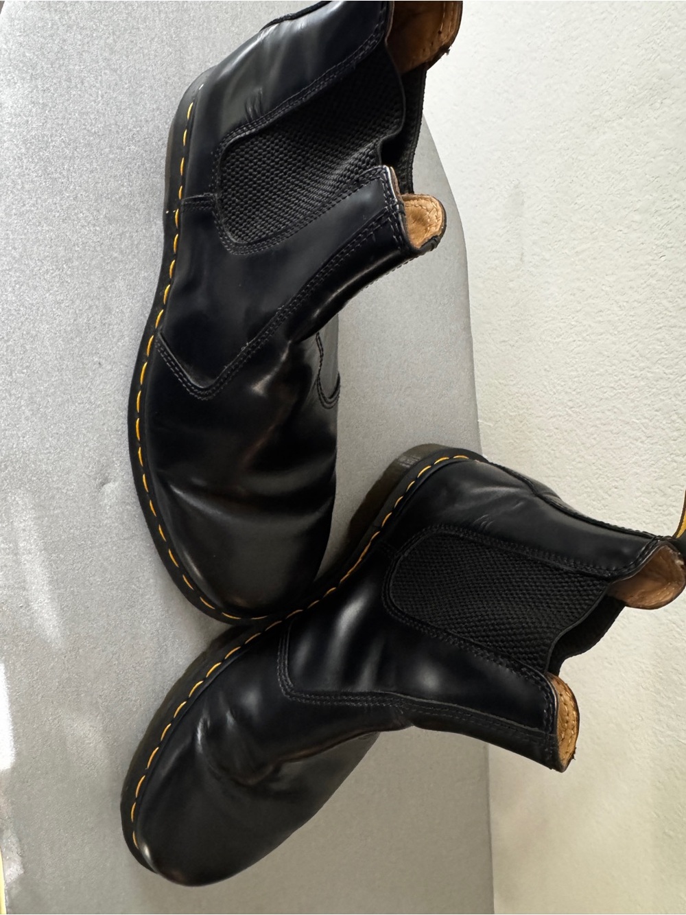 Dr. Martens Black Leather Chukka Boots with Yellow Stitching - Picture 2 of 4